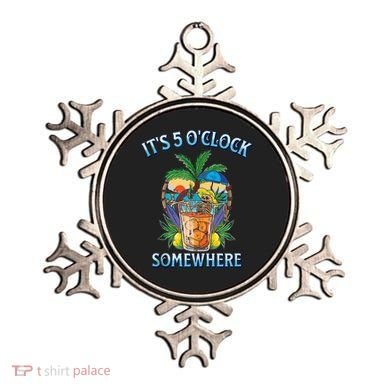 It's 5 O’clock Somewhere Summer Retro Sunset Drinking Ornament