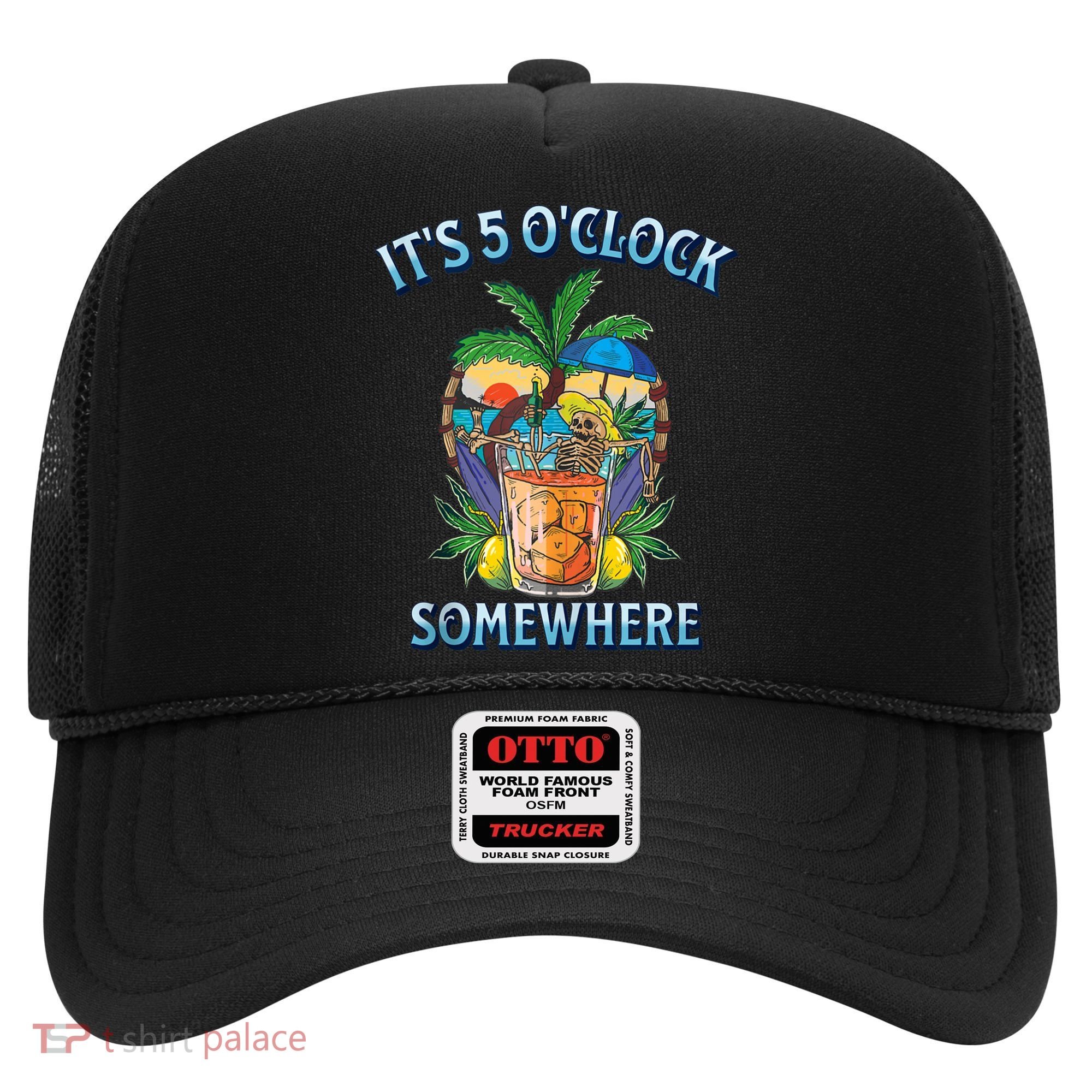 It's 5 O’clock Somewhere Summer Retro Sunset Drinking Hat