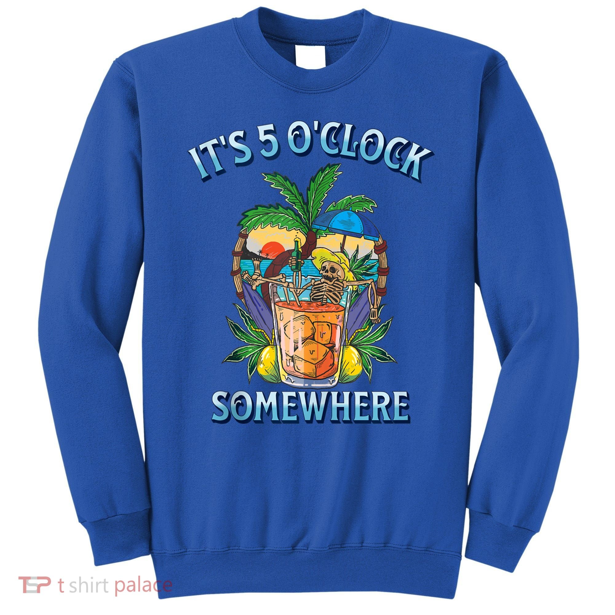 It's 5 O’clock Somewhere Summer Retro Sunset Drinking Sweatshirt