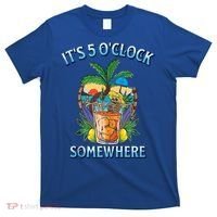 It's 5 O’clock Somewhere Summer Retro Sunset Drinking T-Shirt thumb 0
