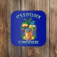 It's 5 O’clock Somewhere Summer Retro Sunset Drinking Coaster thumb 0