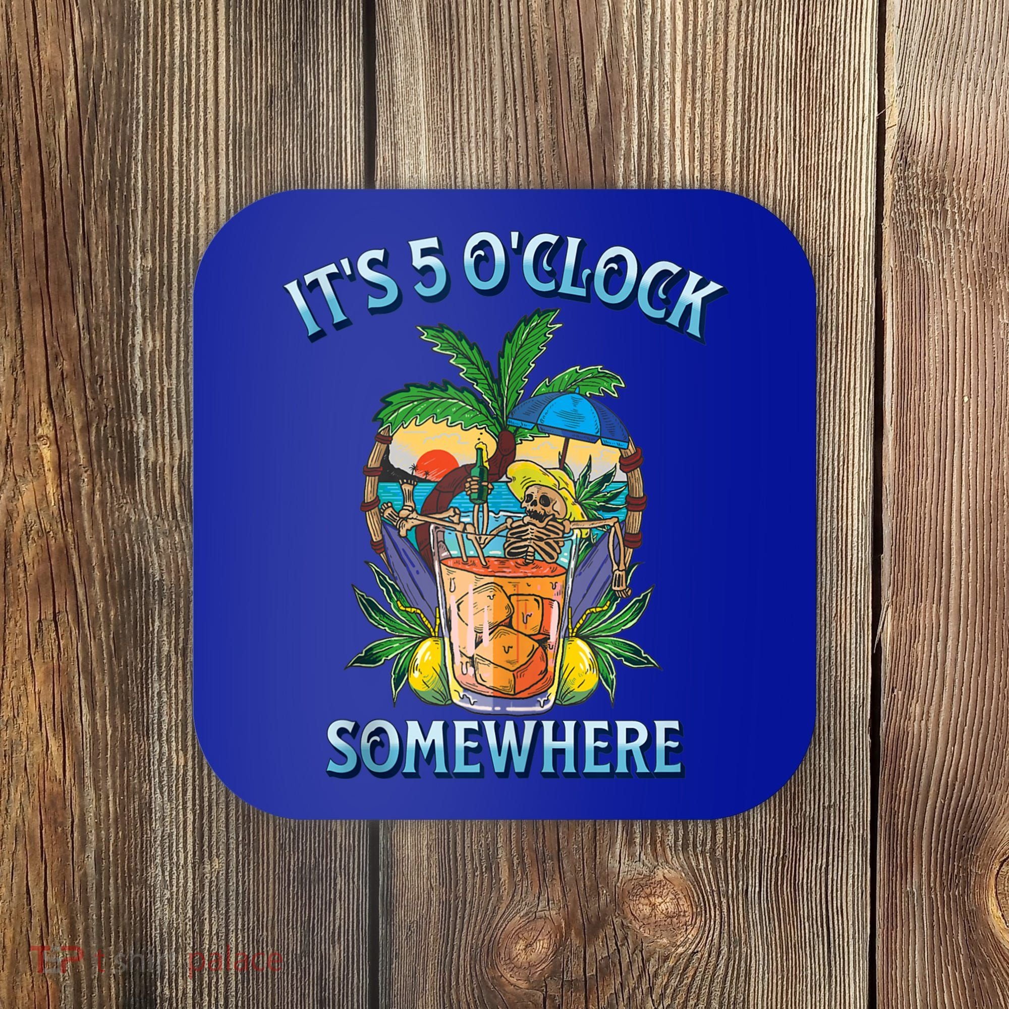 It's 5 O’clock Somewhere Summer Retro Sunset Drinking Coaster