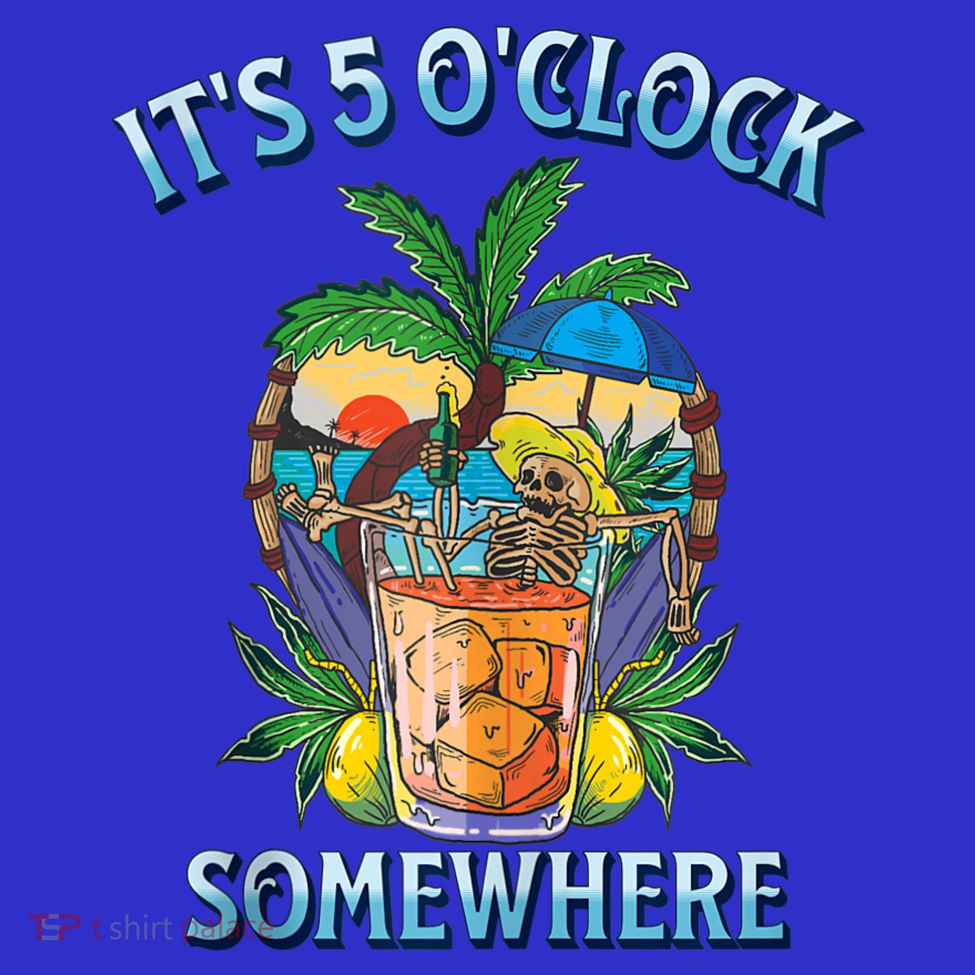 It's 5 O’clock Somewhere Summer Retro Sunset Drinking Coaster