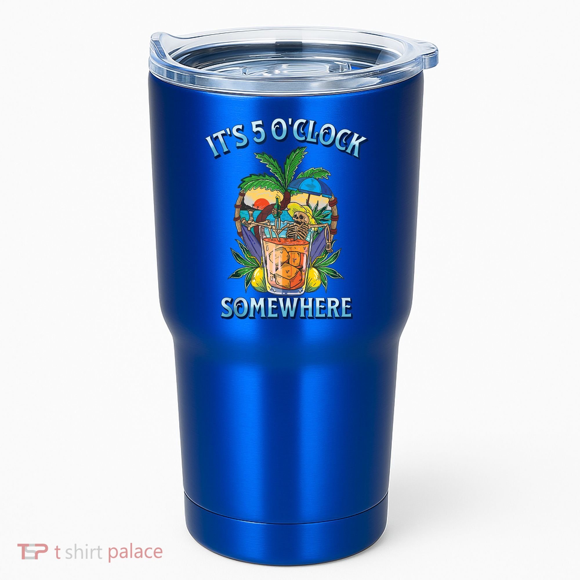 It's 5 O’clock Somewhere Summer Retro Sunset Drinking Tumbler