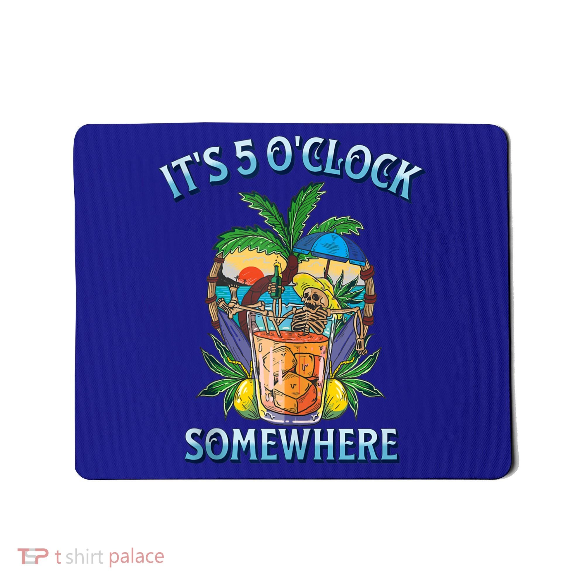 It's 5 O’clock Somewhere Summer Retro Sunset Drinking Mousepad