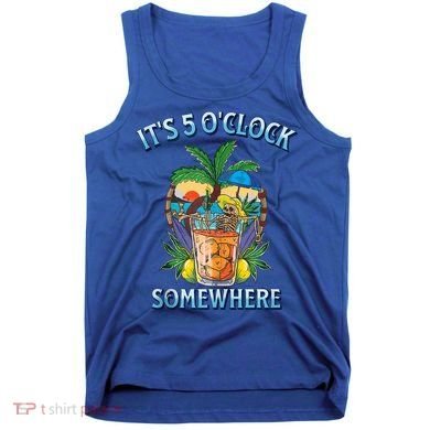 It's 5 O’clock Somewhere Summer Retro Sunset Drinking Tank Top