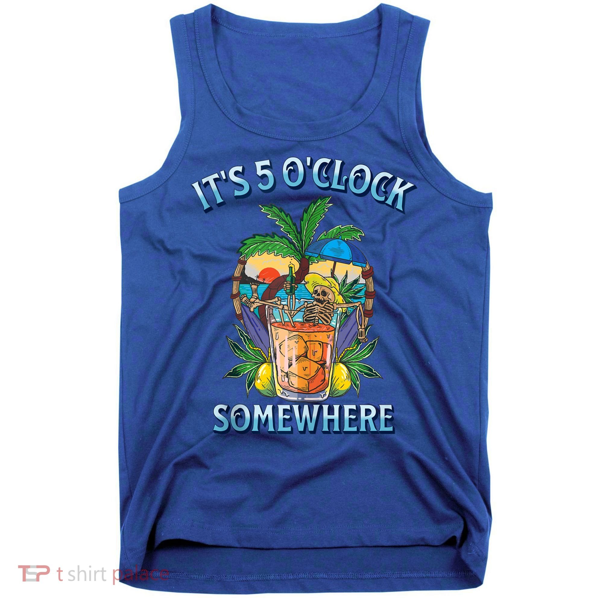 It's 5 O’clock Somewhere Summer Retro Sunset Drinking Tank Top