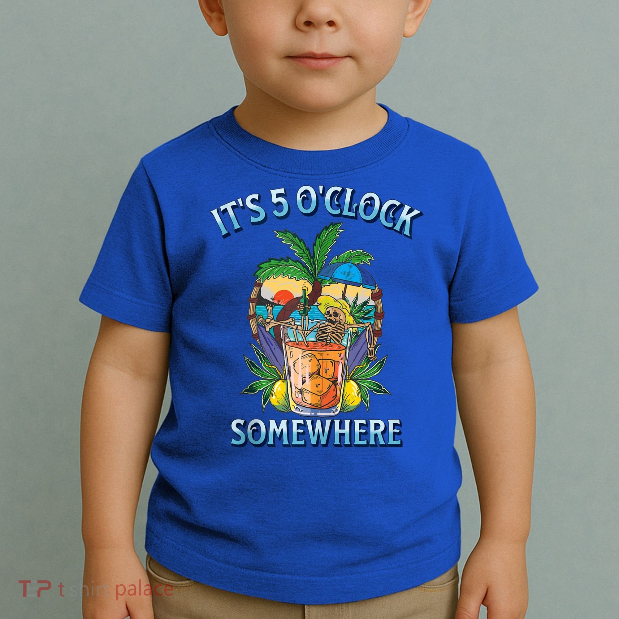 It's 5 O’clock Somewhere Summer Retro Sunset Drinking Toddler T-Shirt