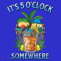 It's 5 O’clock Somewhere Summer Retro Sunset Drinking Toddler T-Shirt thumb 4