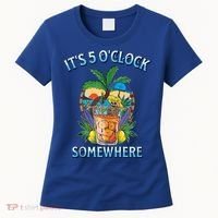 It's 5 O’clock Somewhere Summer Retro Sunset Drinking Women's T-Shirt thumb 0