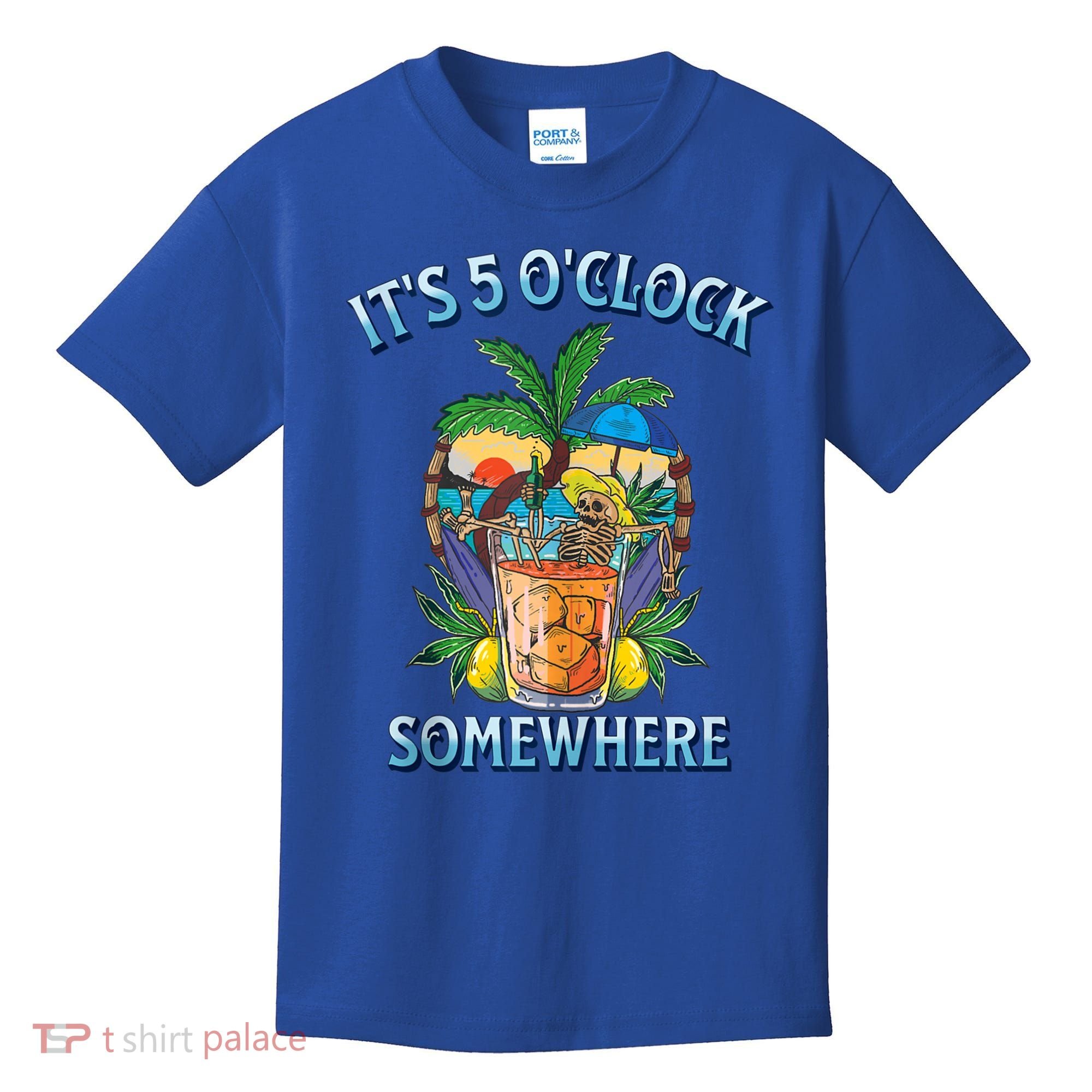 It's 5 O’clock Somewhere Summer Retro Sunset Drinking Kids T-Shirt