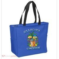 It's 5 O’clock Somewhere Summer Retro Sunset Drinking Tote Bag thumb 2