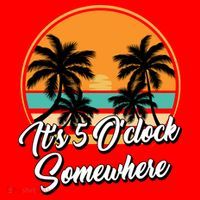Its 5 O Clock Somewhere Funny Vacation Santa Hat thumb 1