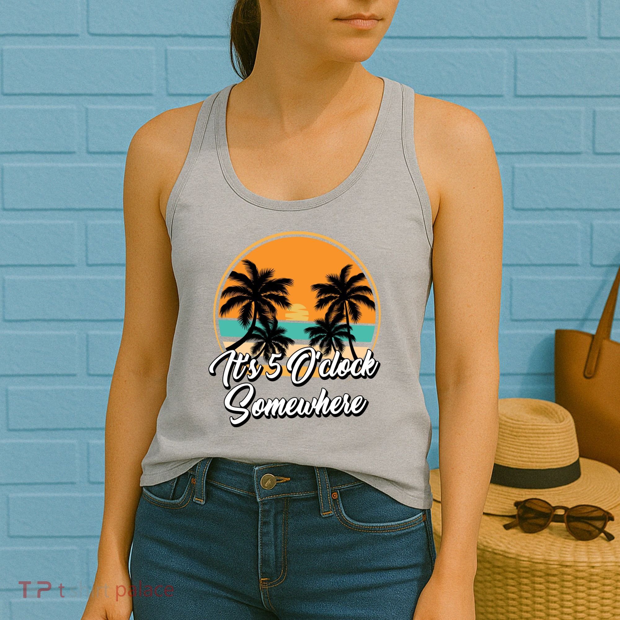 Its 5 O Clock Somewhere Funny Vacation Women's Tank Top
