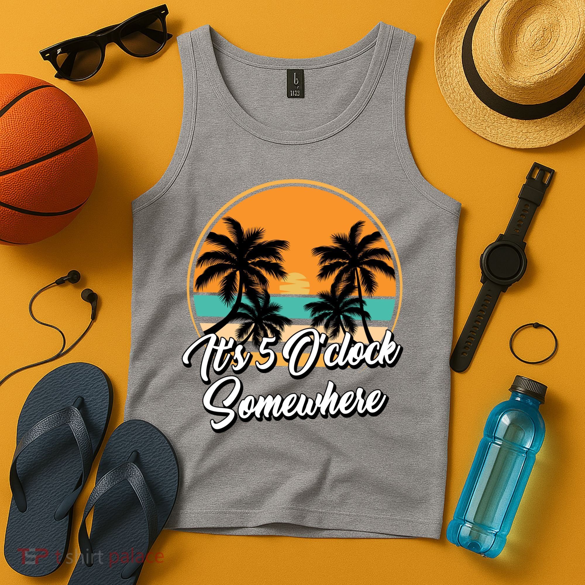 Its 5 O Clock Somewhere Funny Vacation Tank Top
