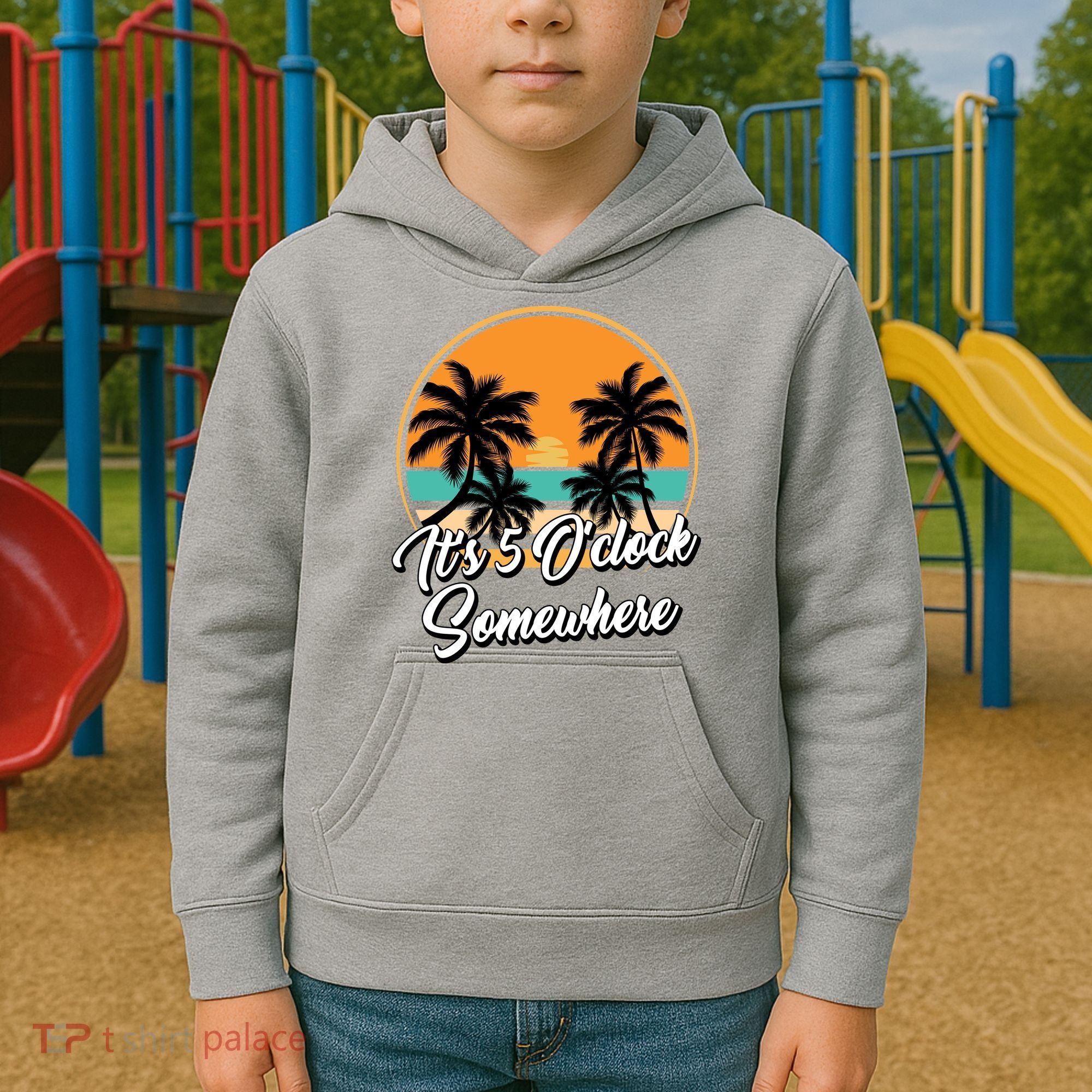 Its 5 O Clock Somewhere Funny Vacation Kids Hoodie