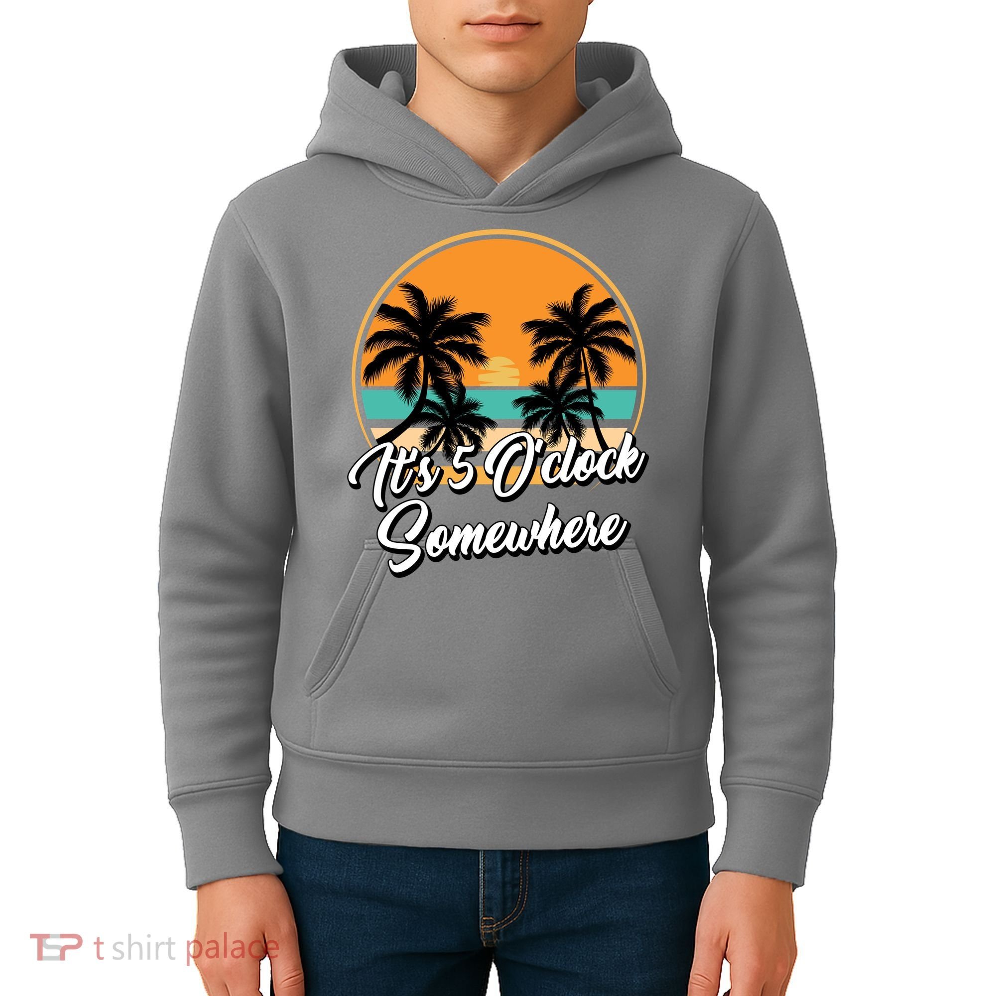 Its 5 O Clock Somewhere Funny Vacation Kids Hoodie