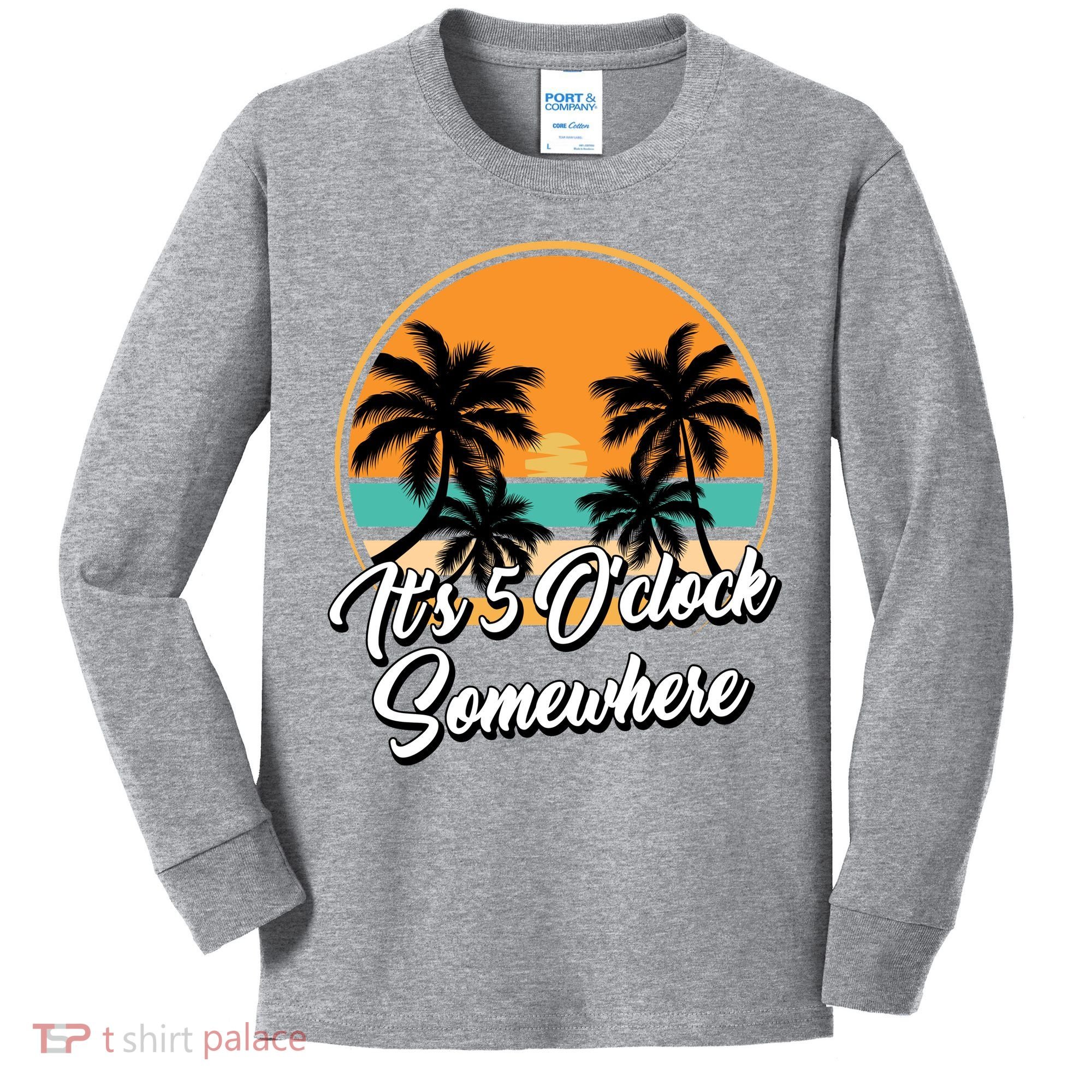 Its 5 O Clock Somewhere Funny Vacation Kids Long Sleeve Shirt