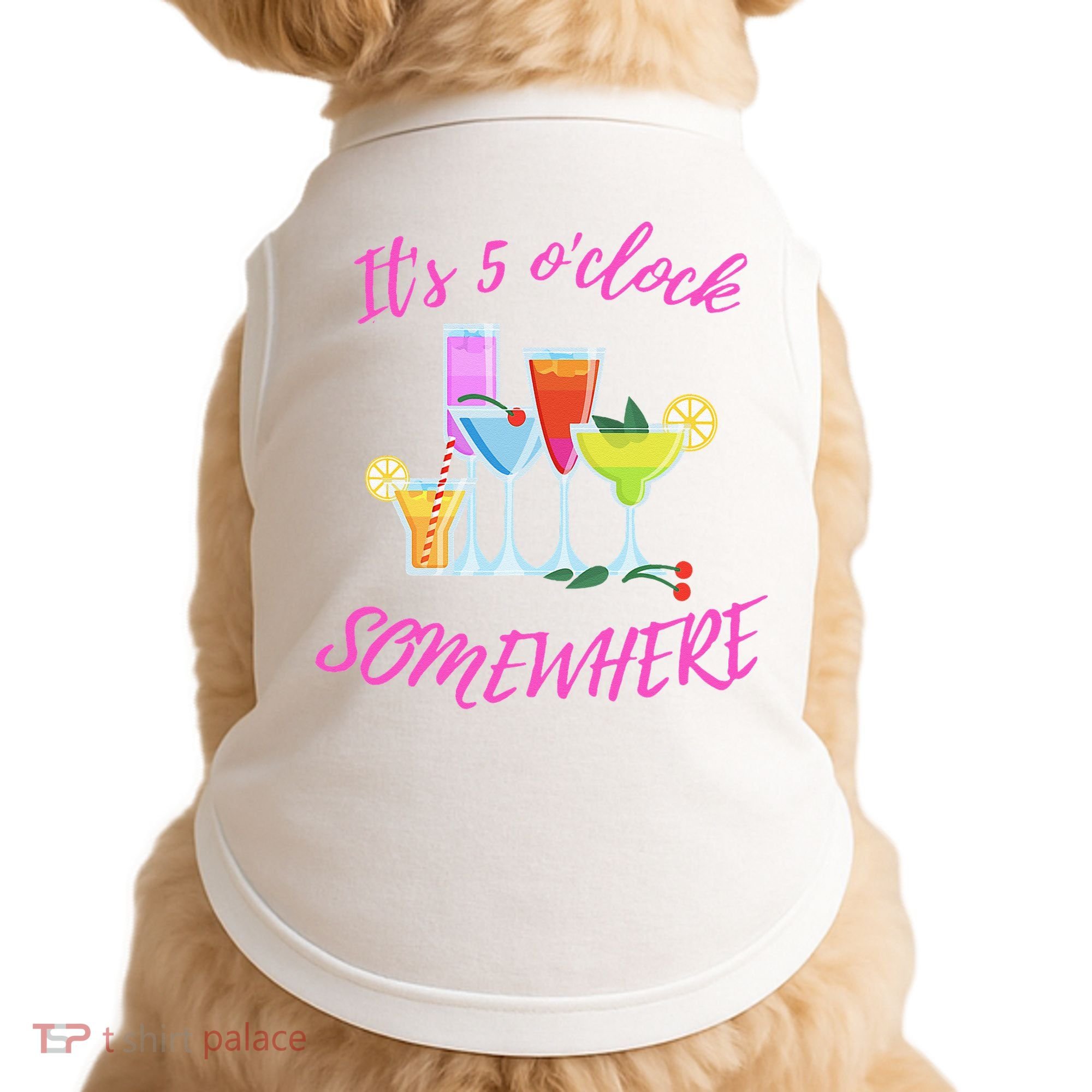 Its 5 O’clock Somewhere Hello Summer Beach Lover Summertime Doggie Tank