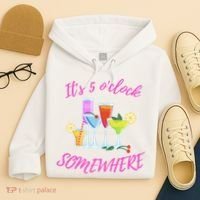 Its 5 O’clock Somewhere Hello Summer Beach Lover Summertime Hoodie thumb 4