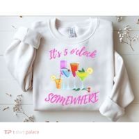 Its 5 O’clock Somewhere Hello Summer Beach Lover Summertime Sweatshirt thumb 2