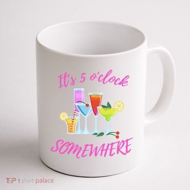 Its 5 O’clock Somewhere Hello Summer Beach Lover Summertime Coffee Mug back