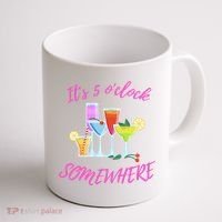 Its 5 O’clock Somewhere Hello Summer Beach Lover Summertime Coffee Mug thumb 1