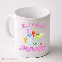 Its 5 O’clock Somewhere Hello Summer Beach Lover Summertime Coffee Mug thumb 0
