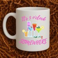 Its 5 O’clock Somewhere Hello Summer Beach Lover Summertime Coffee Mug thumb 2