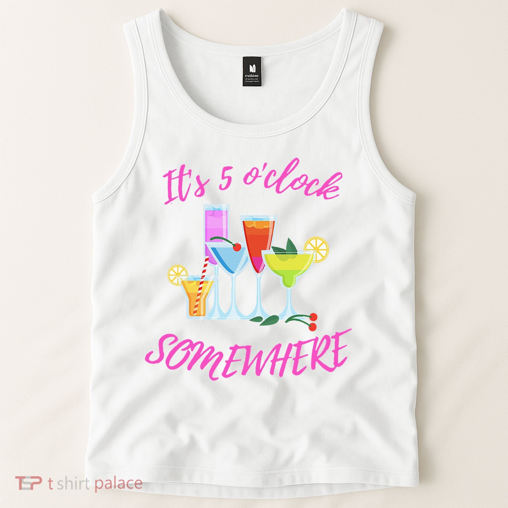 Its 5 O’clock Somewhere Hello Summer Beach Lover Summertime Tank Top
