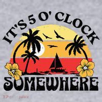Its 5 O’clock Somewhere Summer Retro Sunset Drinking Women's Sweatshirt thumb 2