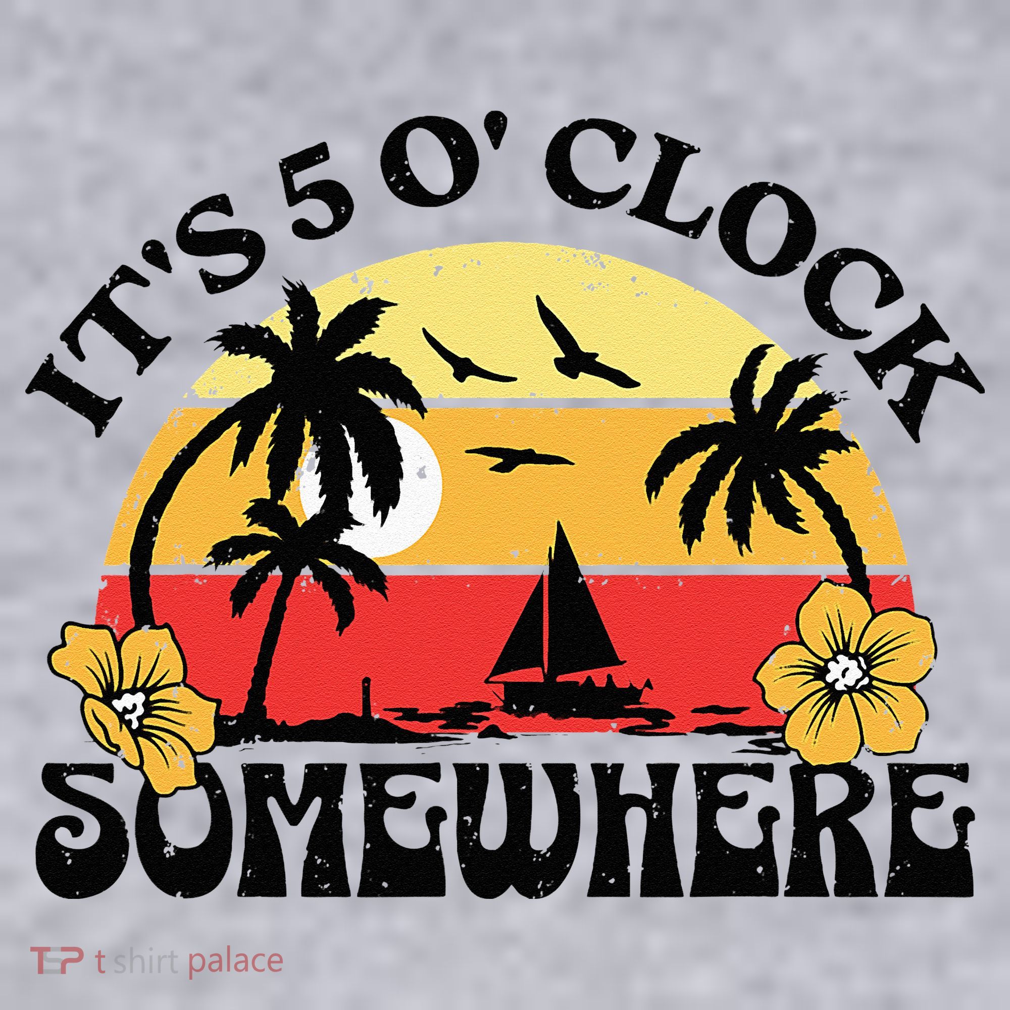 Its 5 O’clock Somewhere Summer Retro Sunset Drinking Women's Sweatshirt