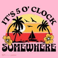 Its 5 O’clock Somewhere Summer Retro Sunset Drinking Coaster thumb 2