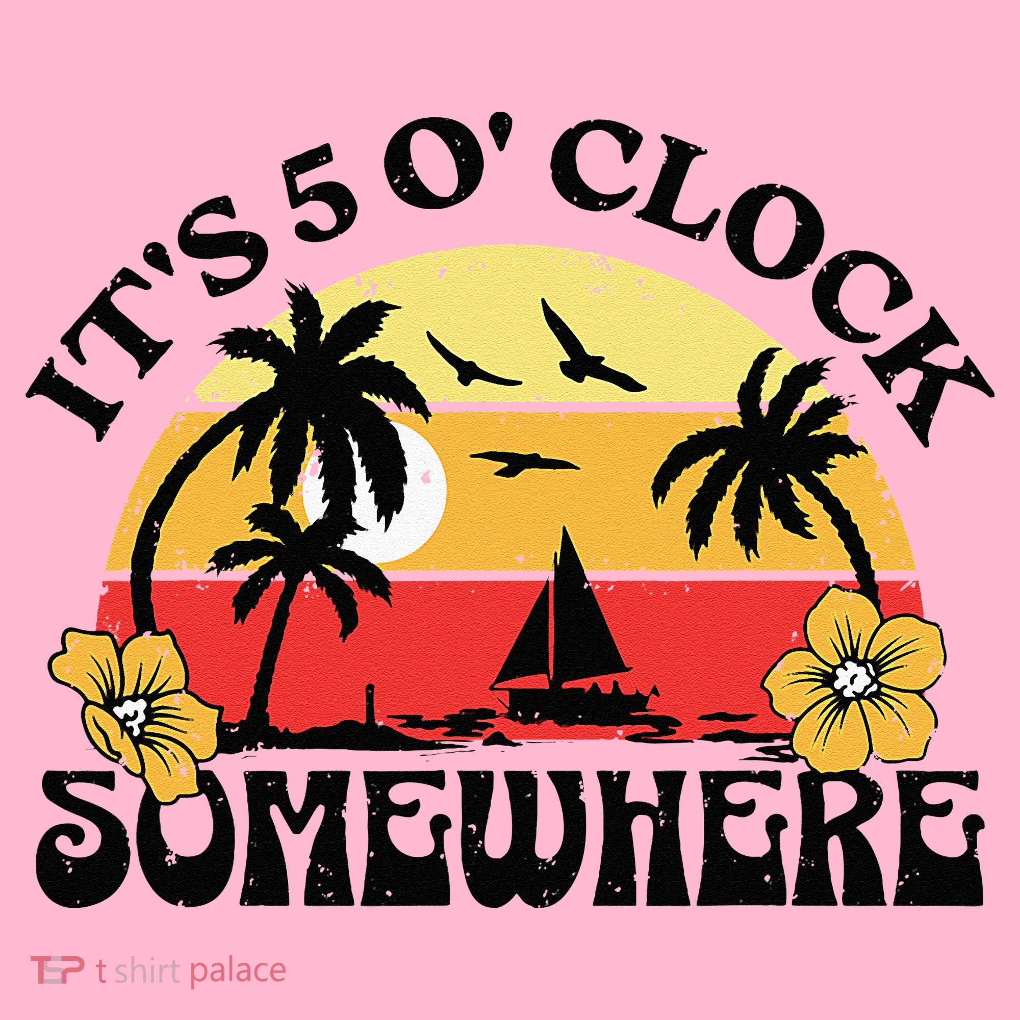 Its 5 O’clock Somewhere Summer Retro Sunset Drinking Coaster