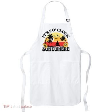 Its 5 O’clock Somewhere Summer Retro Sunset Drinking Apron