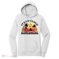 Its 5 O’clock Somewhere Summer Retro Sunset Drinking Women's Hoodie thumb 0