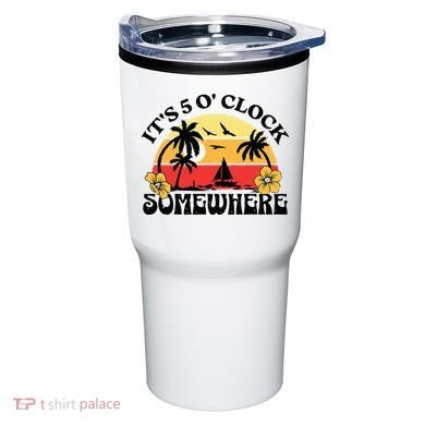 Its 5 O’clock Somewhere Summer Retro Sunset Drinking Tumbler