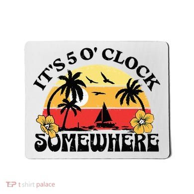 Its 5 O’clock Somewhere Summer Retro Sunset Drinking Mousepad