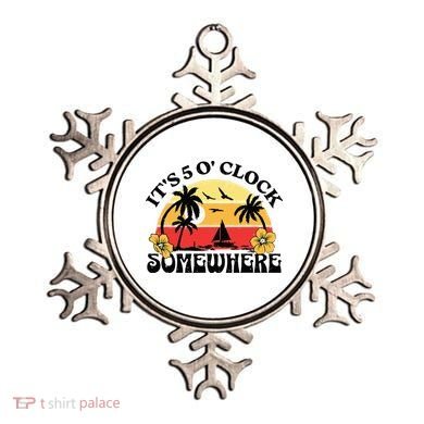 Its 5 O’clock Somewhere Summer Retro Sunset Drinking Ornament