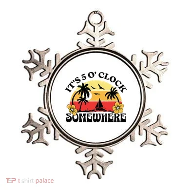 Its 5 O’clock Somewhere Summer Retro Sunset Drinking Ornament