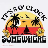 Its 5 O’clock Somewhere Summer Retro Sunset Drinking Women's Tank Top thumb 5