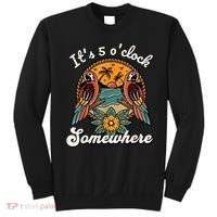 Its 5 O’clock Somewhere Parrot Summer Beach Sunset Drinking Sweatshirt thumb 0
