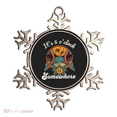 Its 5 O’clock Somewhere Parrot Summer Beach Sunset Drinking Ornament