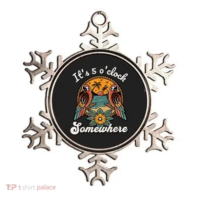 Its 5 O’clock Somewhere Parrot Summer Beach Sunset Drinking Ornament