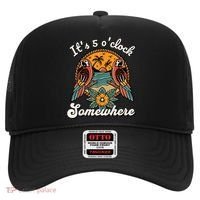 Its 5 O’clock Somewhere Parrot Summer Beach Sunset Drinking Hat thumb 0