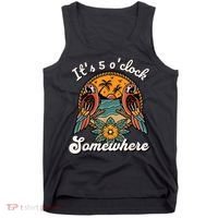 Its 5 O’clock Somewhere Parrot Summer Beach Sunset Drinking Tank Top thumb 0