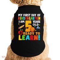 Im 5 Ready To Learn My First Day Of School Kindergarten Doggie Tank thumb 0