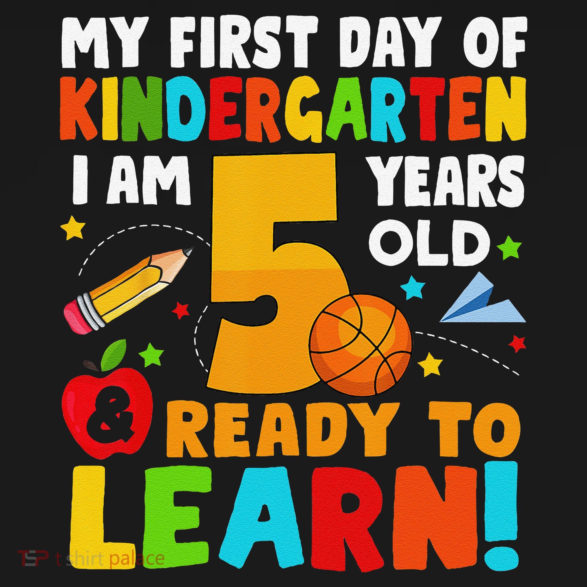Im 5 Ready To Learn My First Day Of School Kindergarten Women's Hoodie