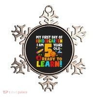 Im 5 Ready To Learn My First Day Of School Kindergarten Ornament thumb 0