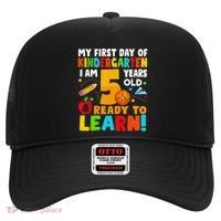 Im 5 Ready To Learn My First Day Of School Kindergarten Hat thumb 0